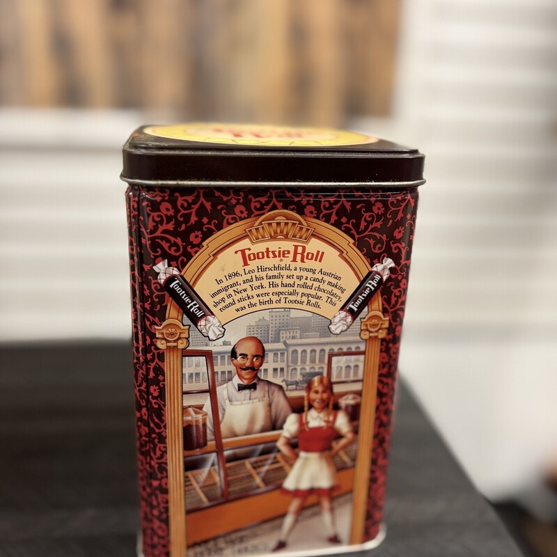 Vintage Tootsie Roll Container, Size: 4.5x7x4 In