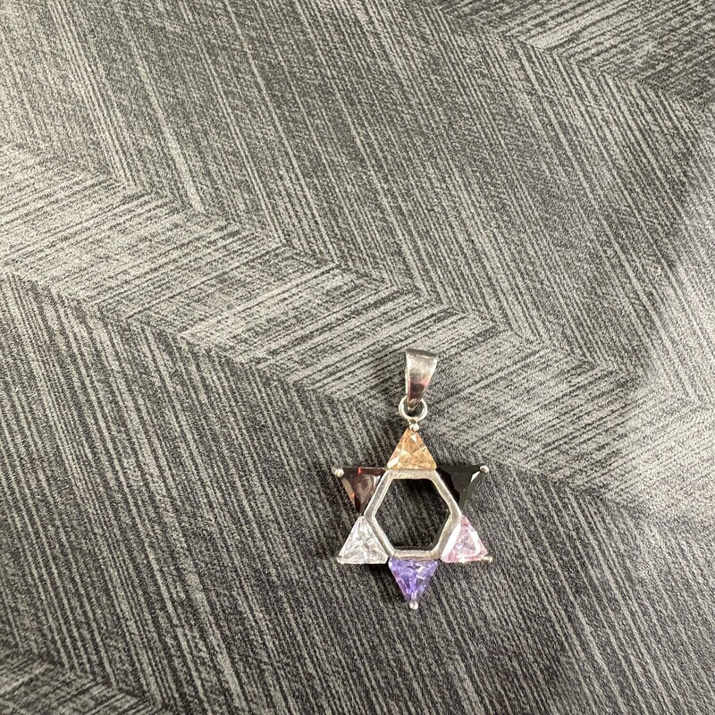 Jeweled Star Pendant, Size: 925 Silver