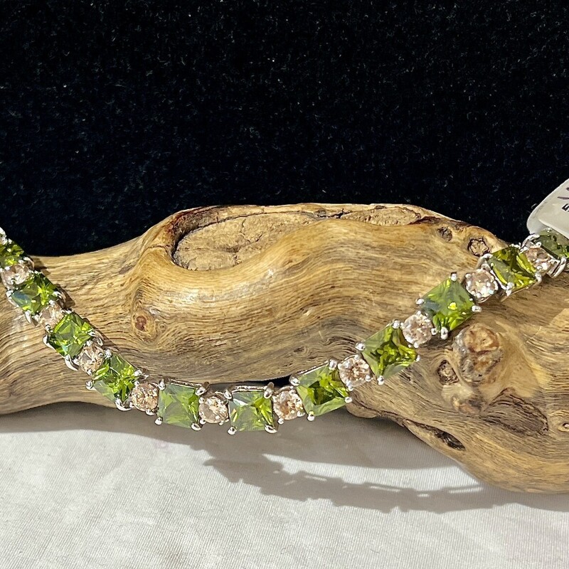 Sterling green rhinestone bracelet