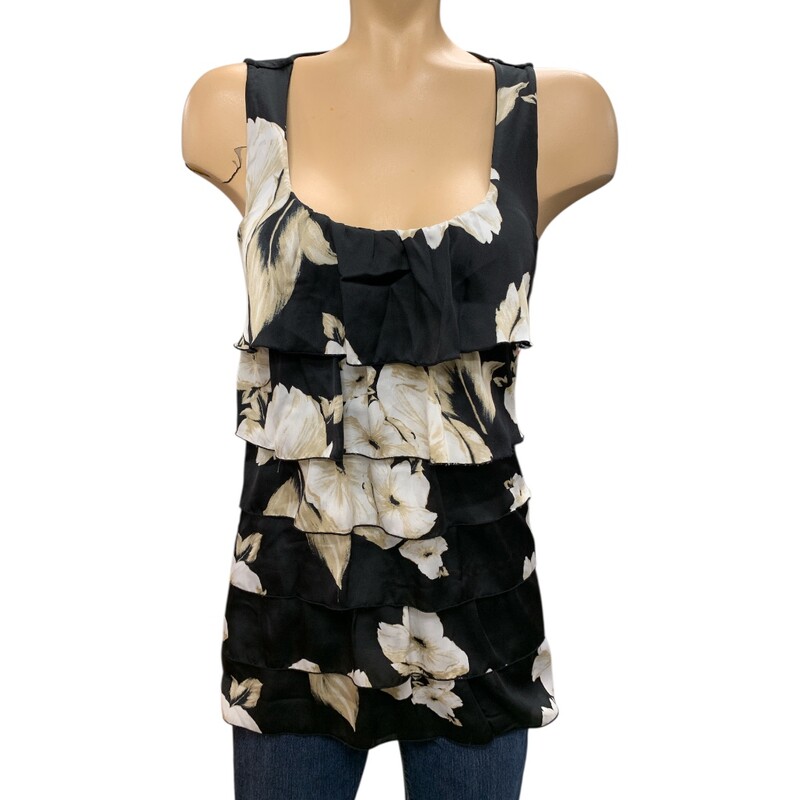 WhiteH BlackM Top, Blk/whit, Size: S