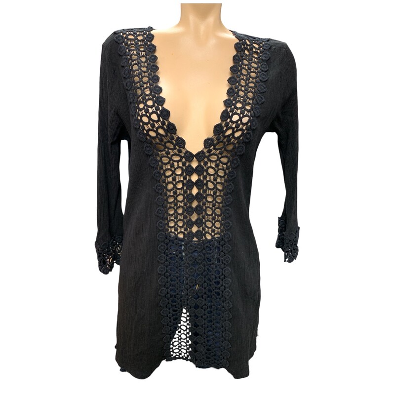 Raviya Top LS CoverUp, Black, Size: L