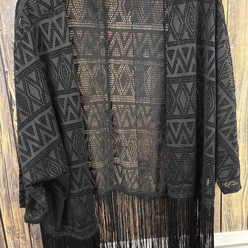 Black Fringe Over Over Sh, Size: 18/20