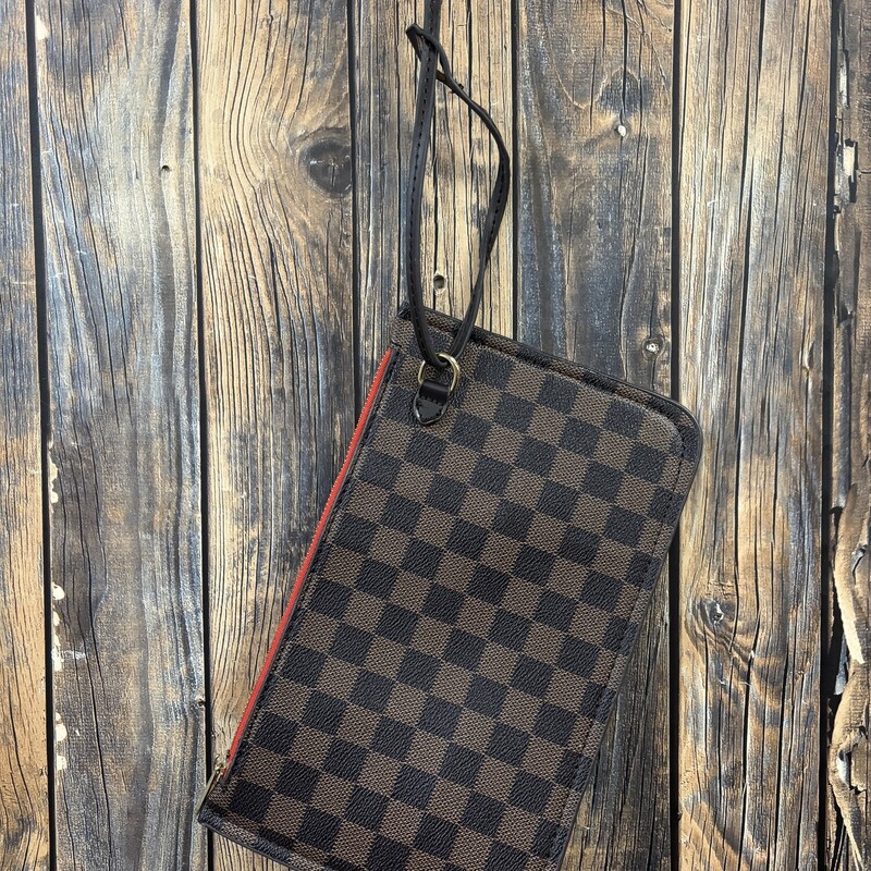 Brown Designer Wristlet