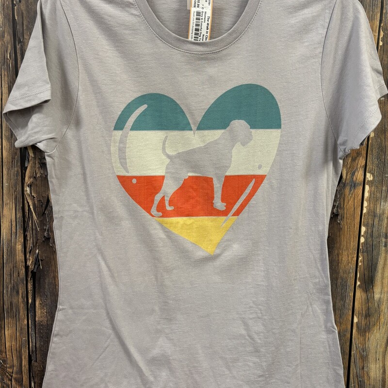 Grey & Colorful Dog Tee