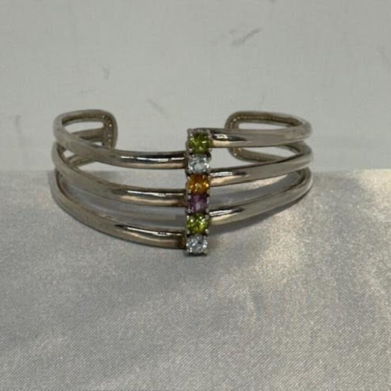 925 Spinel Multi Gem Cuff