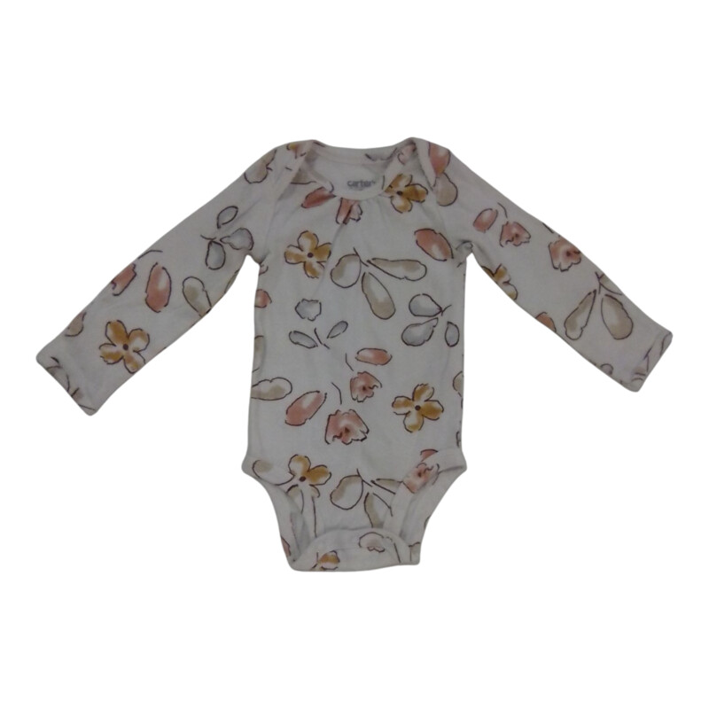 LS Onesie: White W Flower
