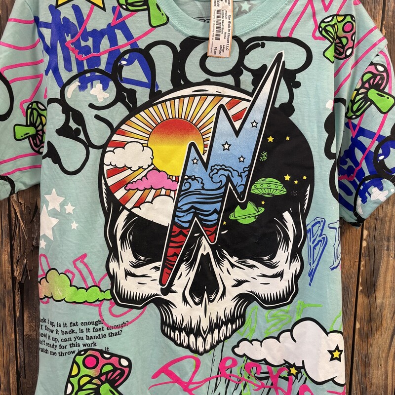 Colorful Skull Shirt, Size: Large