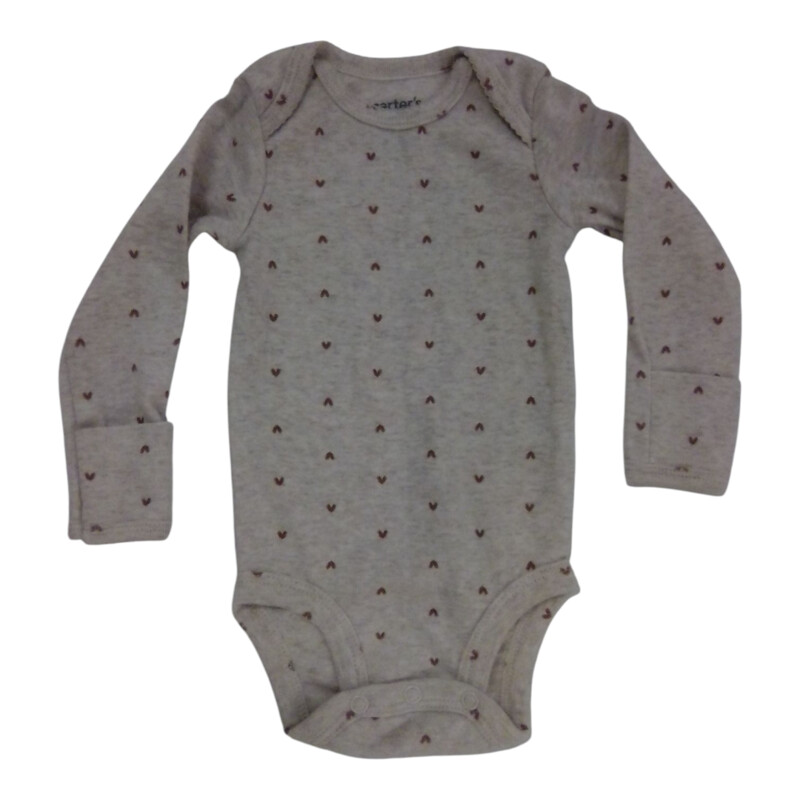 LS Onesie: Brown Hearts