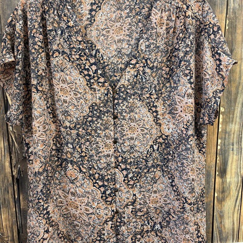 Blue/peach Shirt, Size: Med