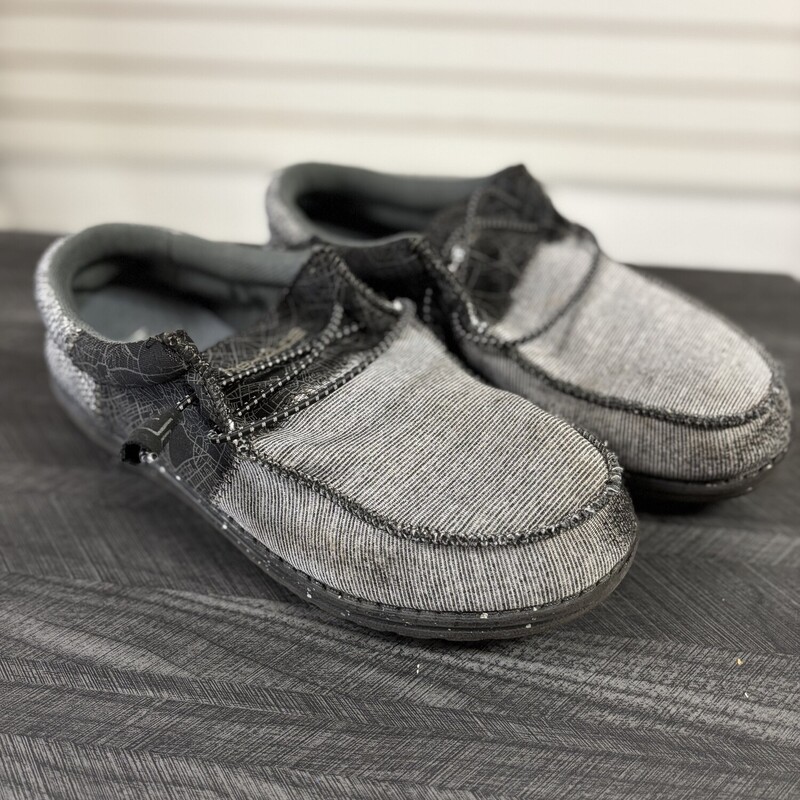 Black & Grey Hey Dudes, Size: 7