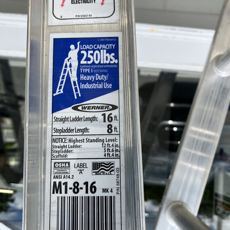 Multi Position Folding Ladder, Werner, Size: 16ft
M1-8-16