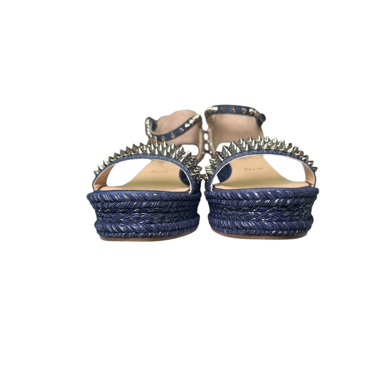 Christian Louboutin Madmonica Denim Wedges<br />
<br />
Size 40<br />
<br />
In very good condition.Minor wear on bottoms<br />
<br />
Comes with original dust bag and box.