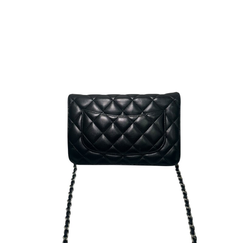 Chanel Lambskin Quilted Wallet On Chain WOC Black<br />
<br />
Code: 1651****<br />
<br />
Dimensions:<br />
<br />
In very good condition. Light wear to the back corners.<br />
<br />
Comes with the original dust bag. No box.