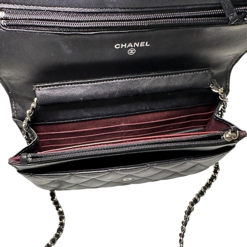 Chanel Lambskin Quilted Wallet On Chain WOC Black<br />
<br />
Code: 1651****<br />
<br />
Dimensions:<br />
<br />
In very good condition. Light wear to the back corners.<br />
<br />
Comes with the original dust bag. No box.