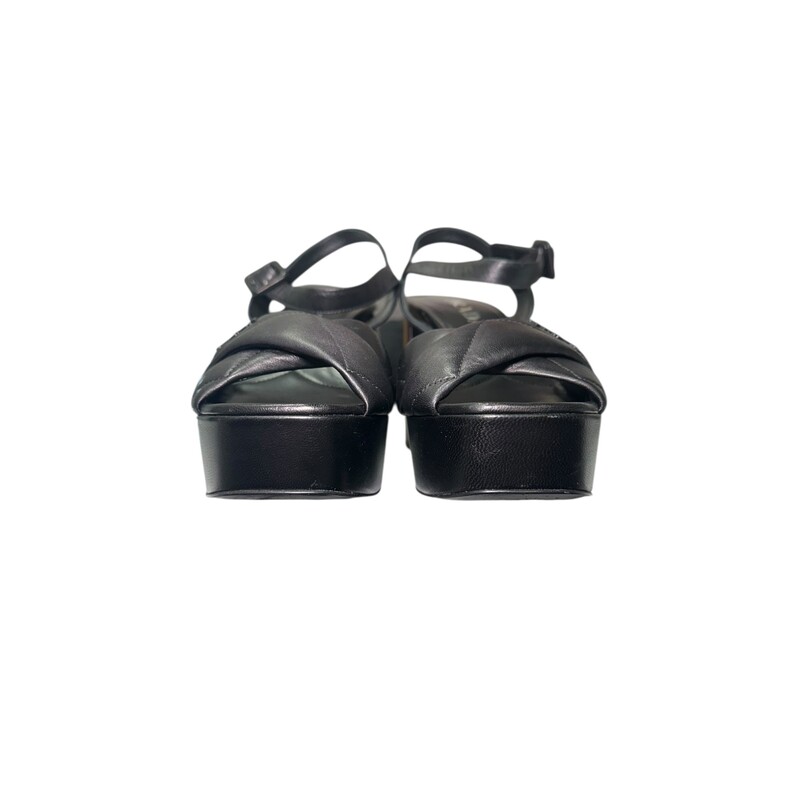 Prada Nappa Black Puffer Black Leather Heels<br />
<br />
Size 35.5<br />
<br />
In very good condition. Some scratching of the heels.<br />
<br />
Does not come with original dust bag or box.