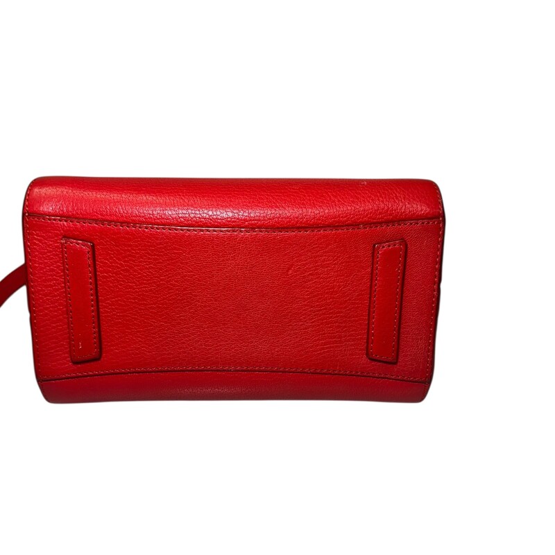 Givenchy Antigonia Mini Red<br />
<br />
Date Code:<br />
MP B 01667<br />
<br />
Dimensions:<br />
8.5W x 7.5H x 5D<br />
3 handle drop<br />
19-23 strap drop<br />
<br />
In very good condition. Light scuffs to the exterior.<br />
<br />
Comes with the origina dust bag. No box.