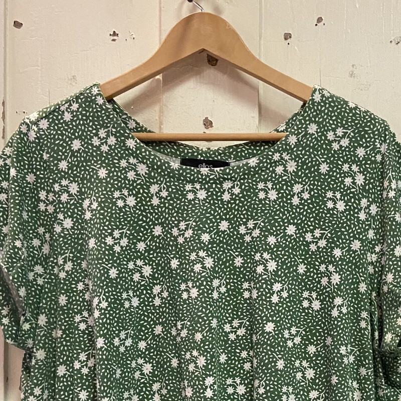 Grn/Wt Floral Top