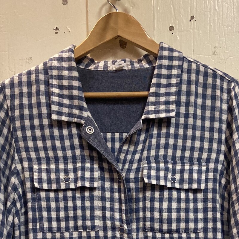 Blu/wht Chck Linen Jacket
