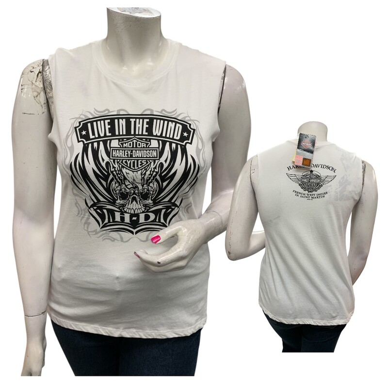 Harley Davidson NWT, White/bl, Size: XL