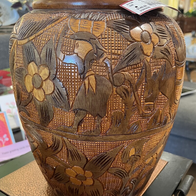 Vase Carved Wood