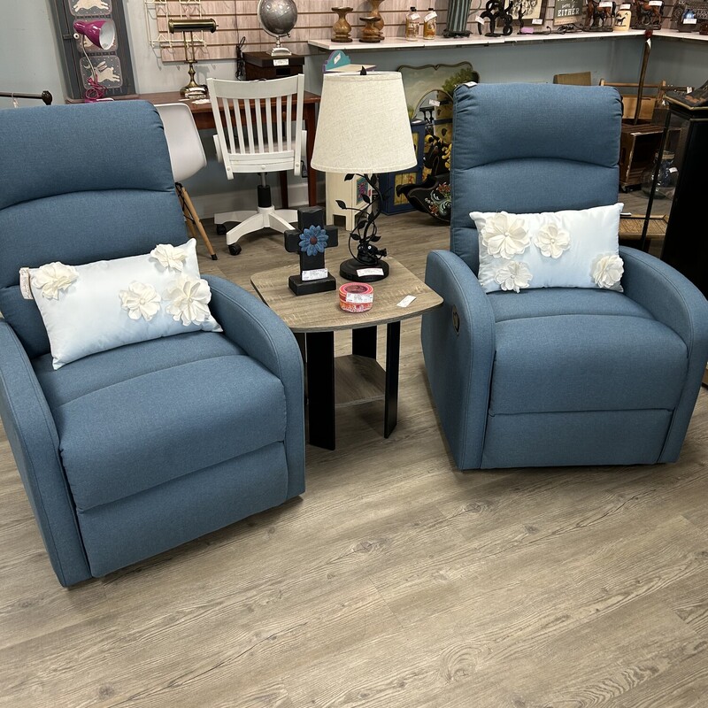 Blue Wall Hugger Recliner
