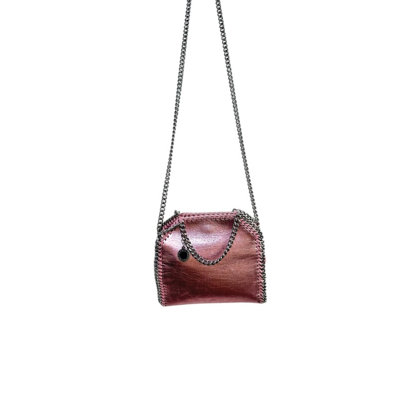 Stella McCartney Falabella Chrome Pink Tote<br />
<br />
Code: 391698 W70005<br />
<br />
Dimensions:<br />
Base length: 7 in<br />
Width: 2.5 in<br />
Height: 6 in<br />
Drop: 4.25 in<br />
Drop: 15.5 in<br />
<br />
In excellent condition.<br />
<br />
Comes with the original dust bag. No box.