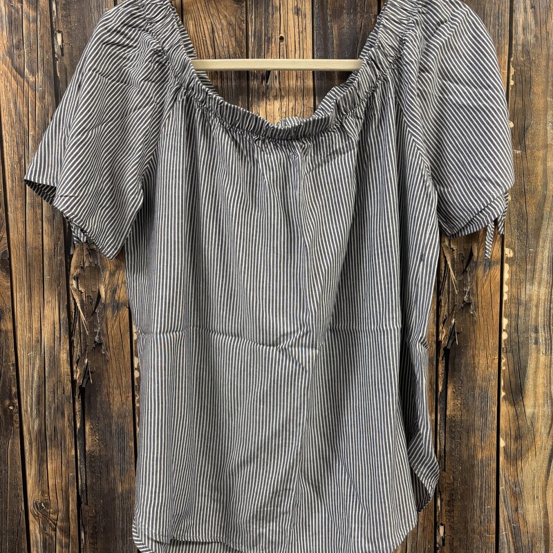 Blue & White Stripe Top, Size: L