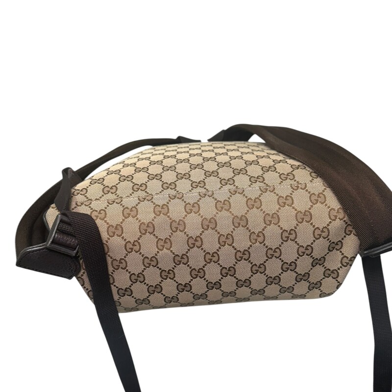 Gucci Travel Backpack Dark Brown Canvas

Code: 449906 493075

Dimensions:
Base length: 12 in
Height: 14.25 in
Width: 5 in
Drop: 3.5 in
Drop: 14 in to 0.00 in

In very good condition. Light wear to the hardware.

Comes with the original dust bag. No box.