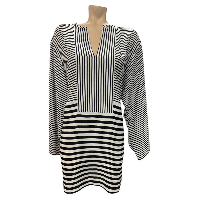BCBGMaxazria Tunic Top, Blk/whit, Size: M
