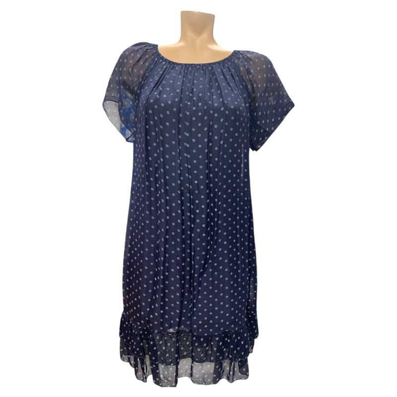 Gusy  Italy  Silk Dress, Nvy, Size: M