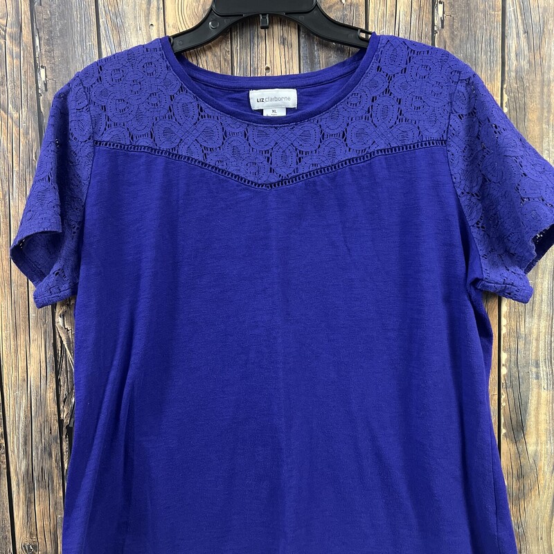 Purple Crochet Sleeve Top, Size: XL
