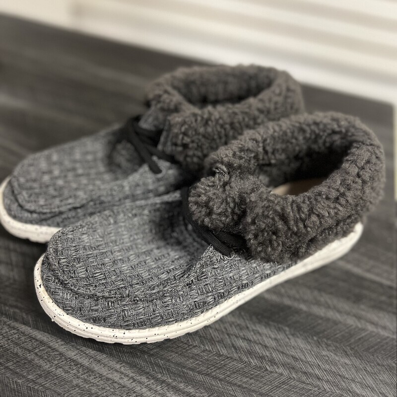Grey Fuzzy Hey Dudes