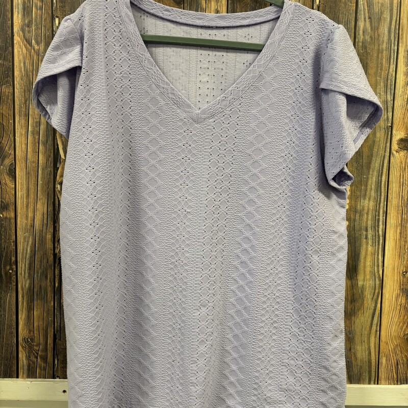 Purple Eyelet Top, Size: XL