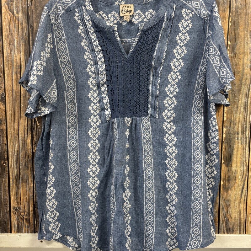 Denim Color Crochet Top