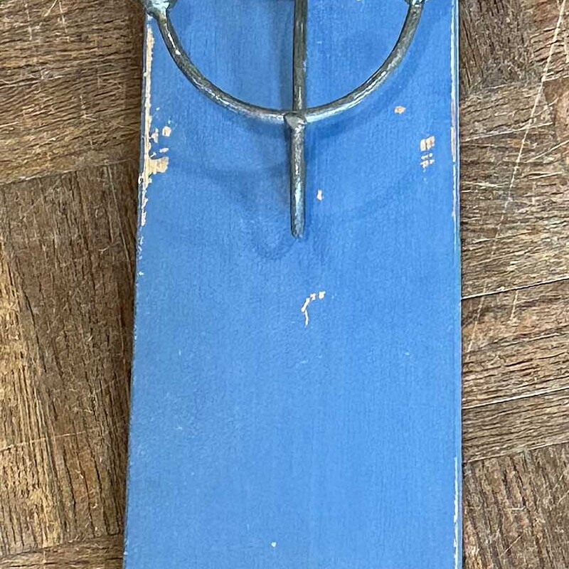 Blue Wood Wall Hat Rack