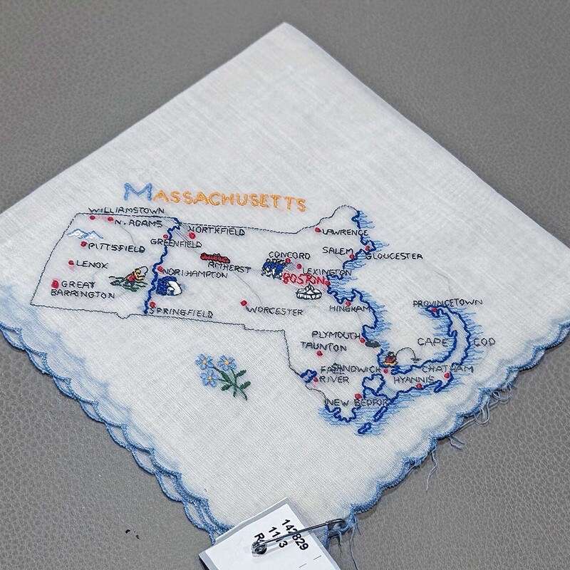 Massachusetts Embr Hankie