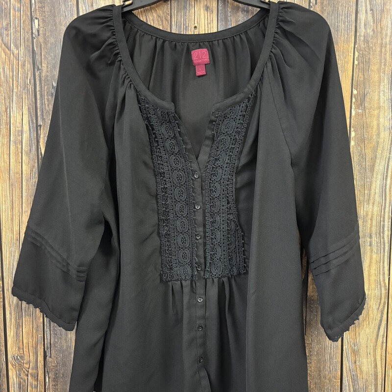 Black Sheer Shirt, Size: Large