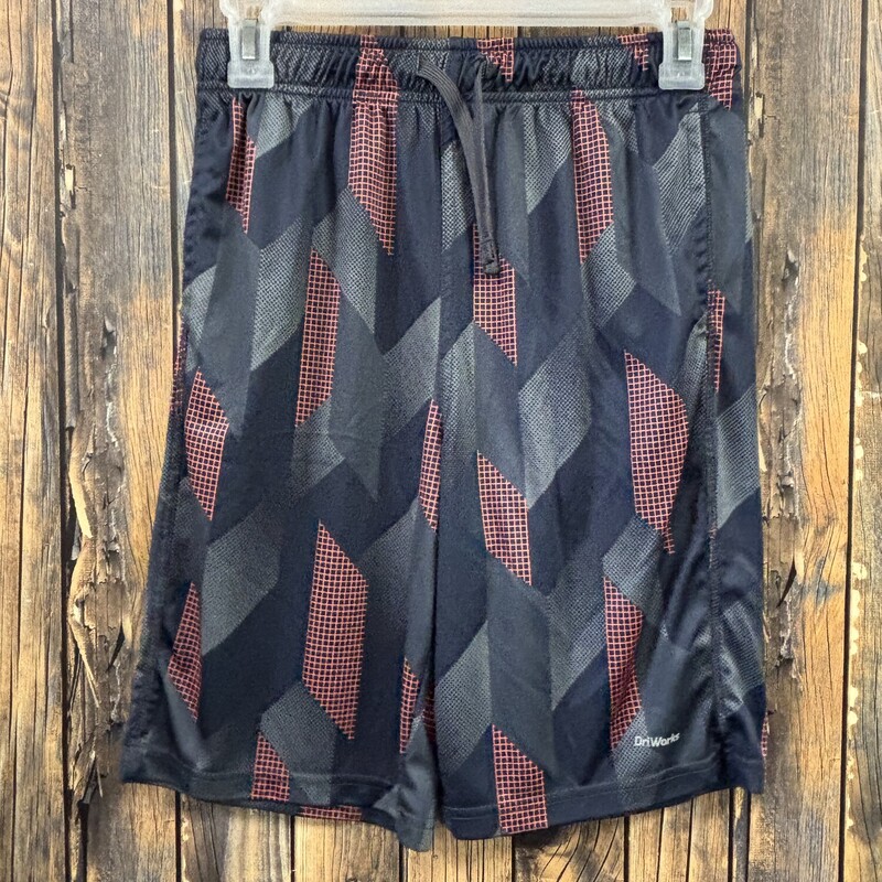 Orange Gray Geometiric Shorts, Size: XL 14/16