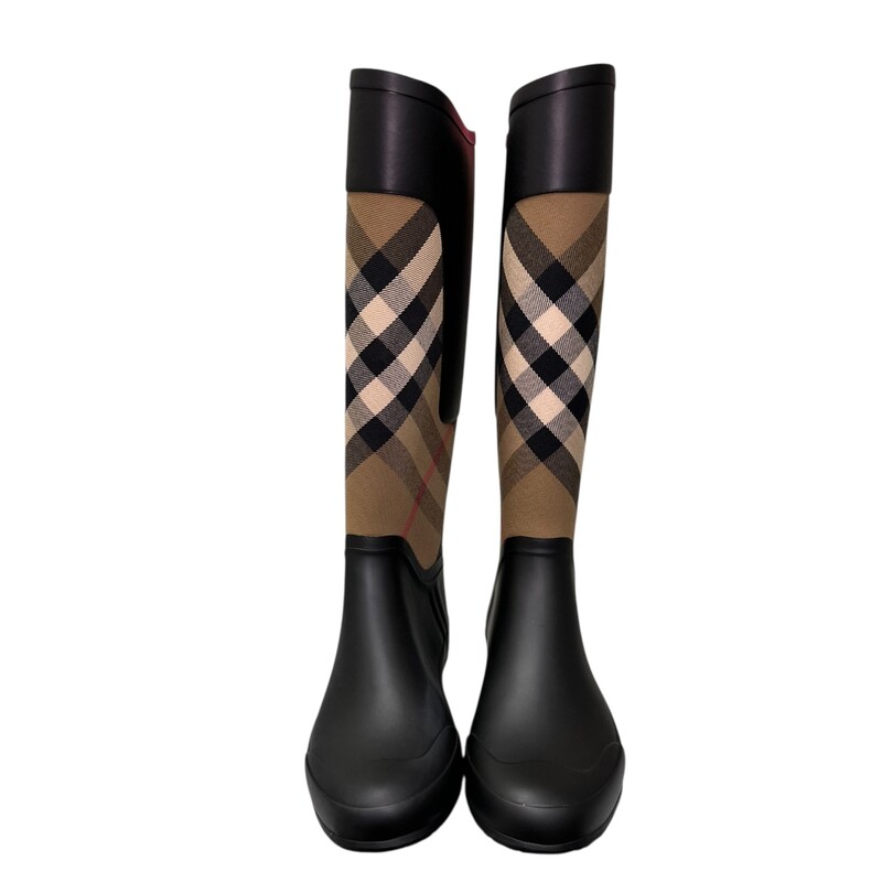 Burberry Clemence House Check Rubber Boots<br />
<br />
Size 37<br />
<br />
In excellent condition. Very faint scuffs on the rubber.<br />
<br />
Comes with original box.