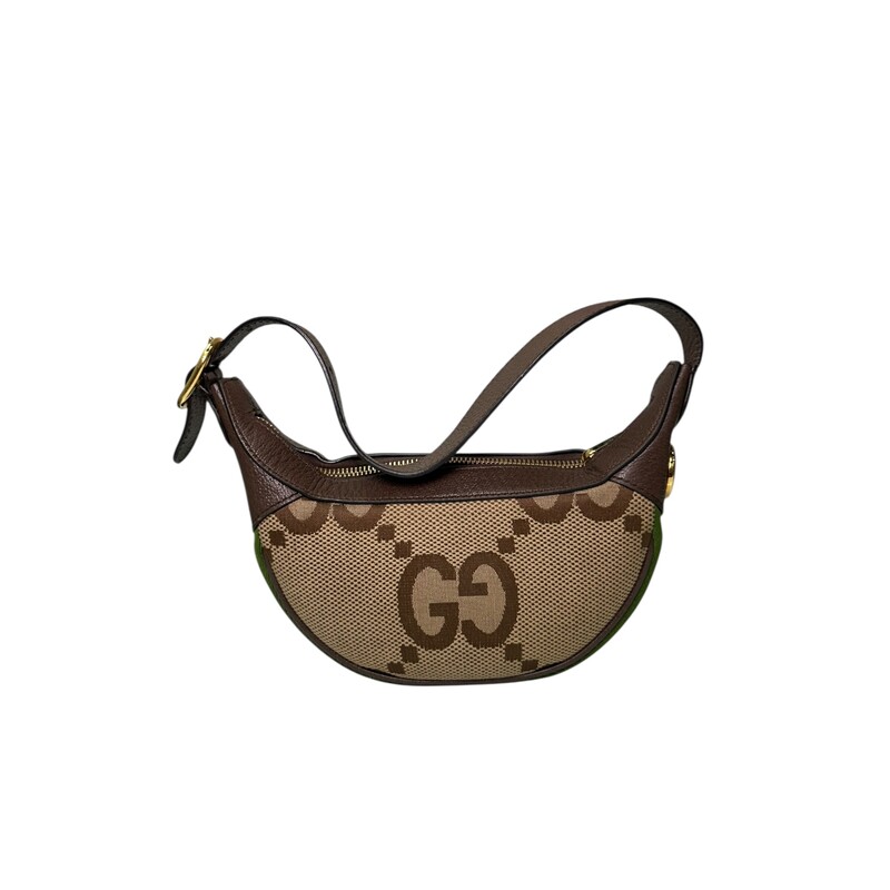 Gucci Ophidia Jumbo Print Crescent Bag<br />
<br />
Style Code: 658551 .493075<br />
<br />
Dimensions:<br />
Length: 7.5 in<br />
Height: 4.25 in<br />
Width: 2 in<br />
Drop: 6 in<br />
<br />
In very good condition Minor scratching on hardware. Some marks on the interior.<br />
<br />
Comes with dust bag. No box.