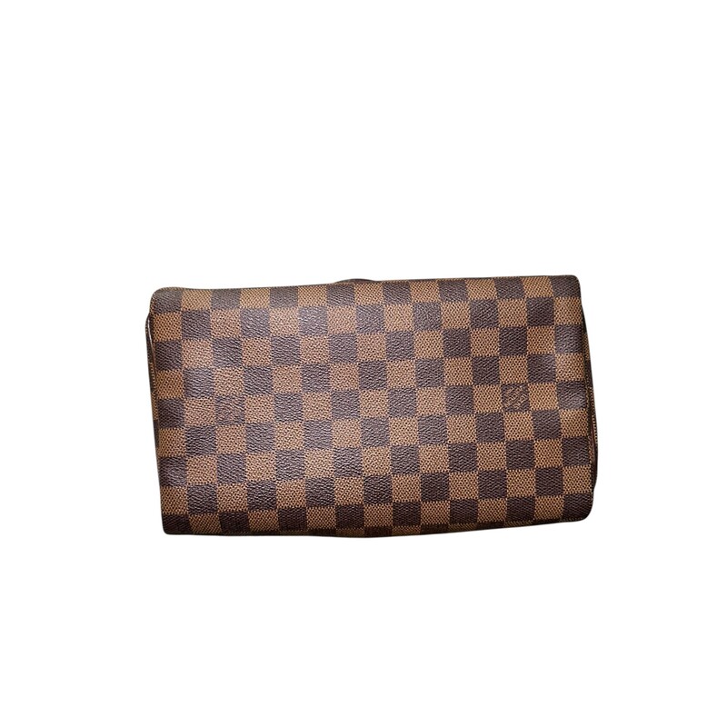 Louis Vuitton Speedy Damier Ebene<br />
<br />
Size: 25<br />
<br />
Date Code:SP0076<br />
<br />
Dimensions:9.8 x 7.5 x 5.9 inches<br />
                        (Length x Height x Width)<br />
<br />
In excellent condition.<br />
<br />
Does come with original dust bag. No box.