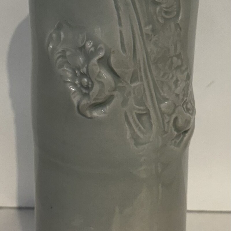 Floral Etch Cylinder Vase