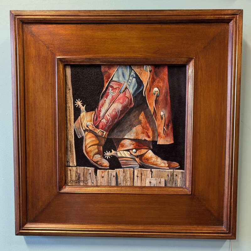 Nelson Boren Watercolor, Wyoming Boots
17.5 x 17.5