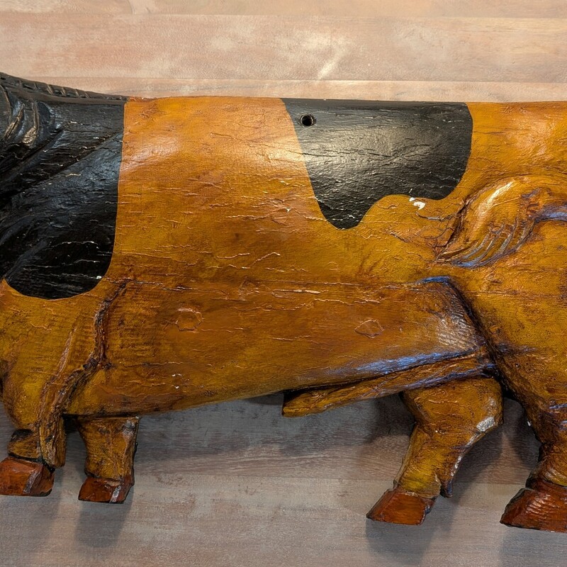 Antique Bull Pub Sign, English, Wood
34w x 15 h x 2.5d