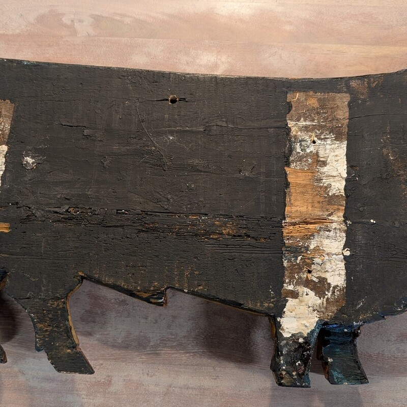 Antique Bull Pub Sign, English, Wood
34w x 15 h x 2.5d