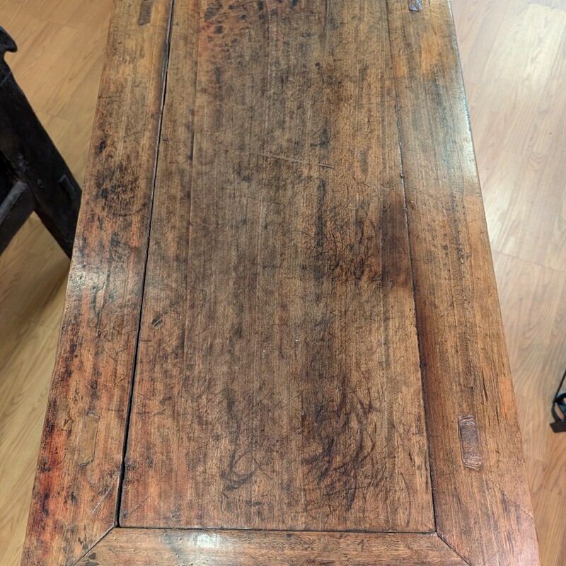 19thc Chinese Tall Table, Painted, Rustic<br />
40w vx 20d x 33h