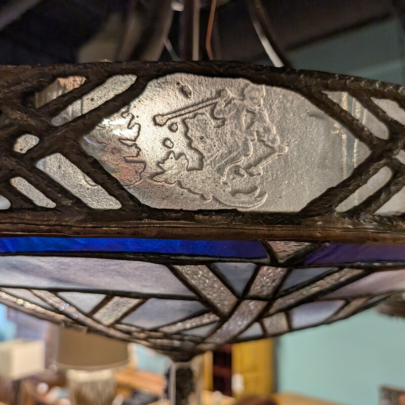 Stained Glass Iridescent, Skiers, Snowflakes<br />
22w x 22h