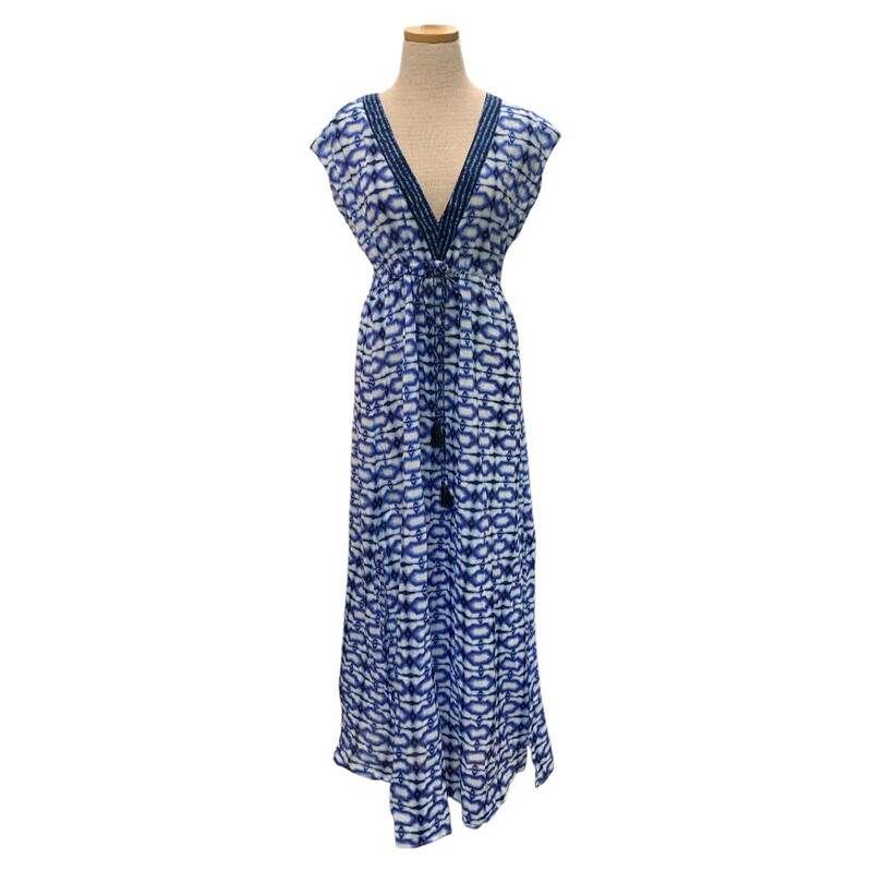 Michael Kors Long Dress, Blue/whi, Size: L