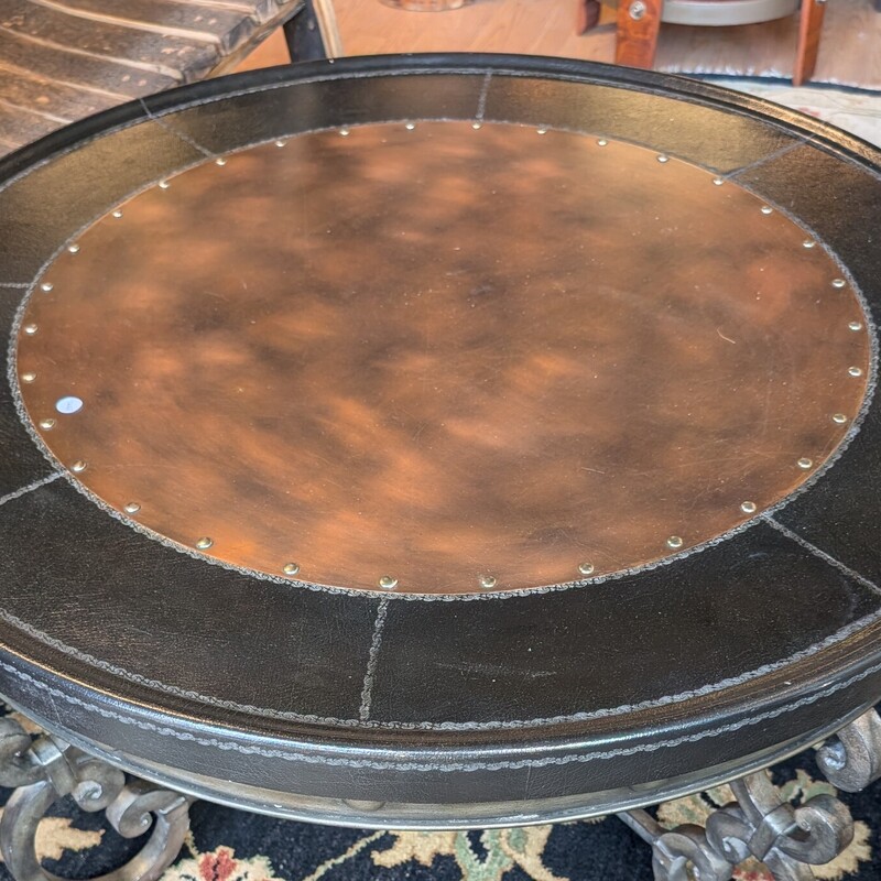 Copper & Leather Coffee, Rustic, Round
40 Round x 21h