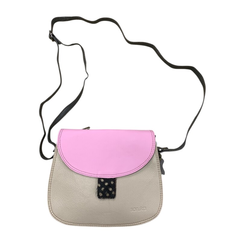 Soruka Crossbody Leather, Pink/bei, Size: None